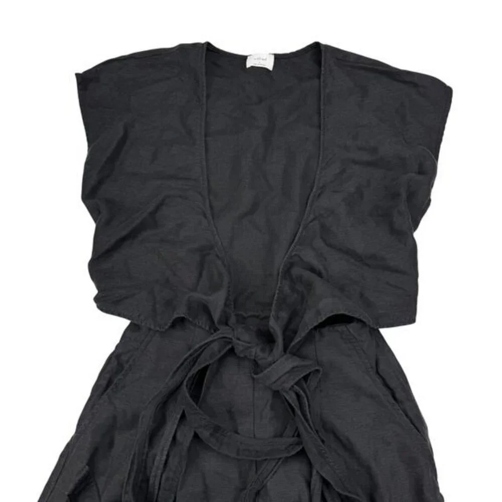Aritzia Wilfred Brax Linen Jumpsuit Wide Leg Black